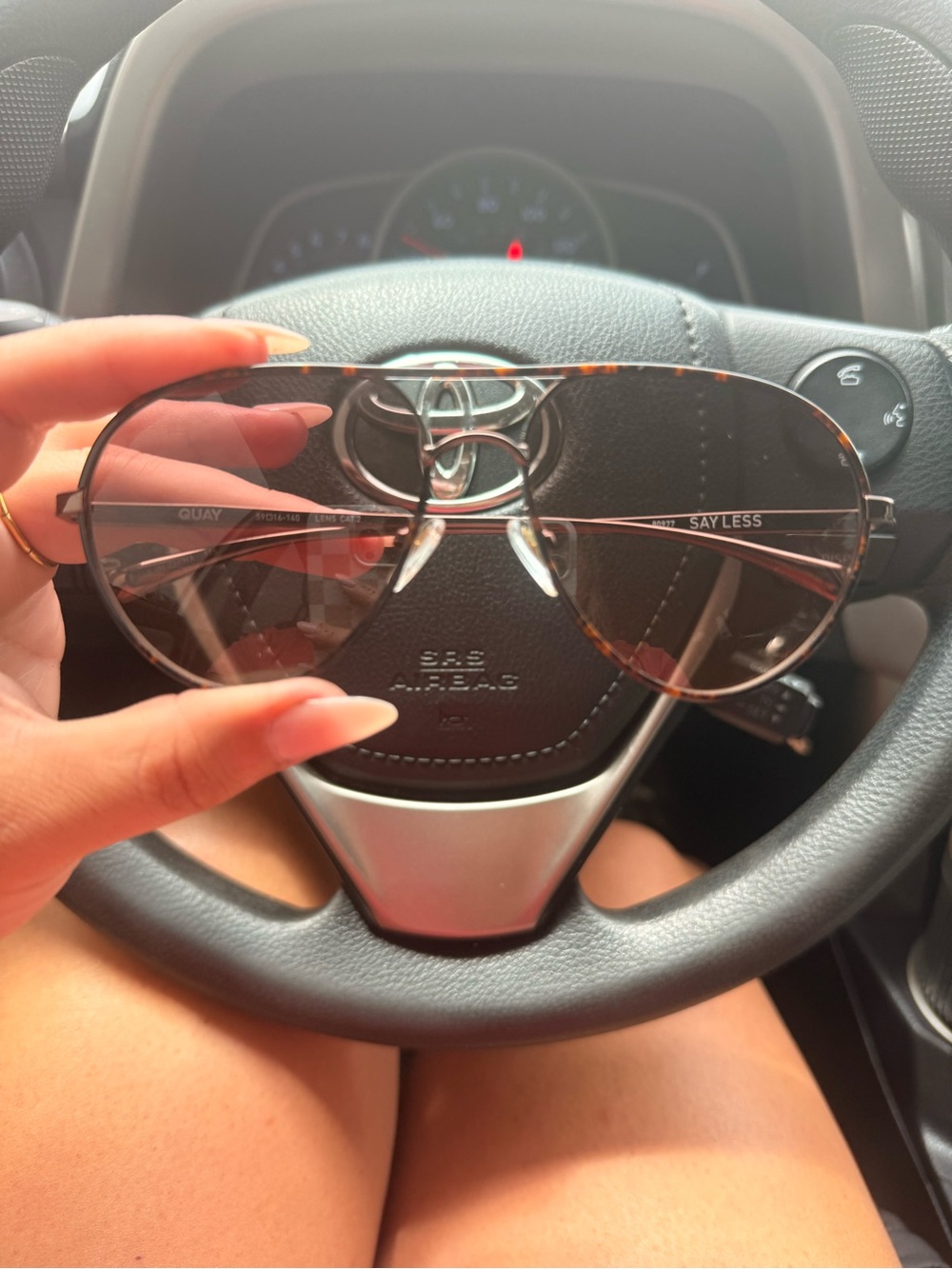 Quay Australia Say Less Aviator Sunglasses - Tortoise Brown Lenses